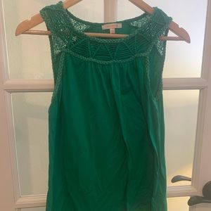 Skies are blue- green tank top